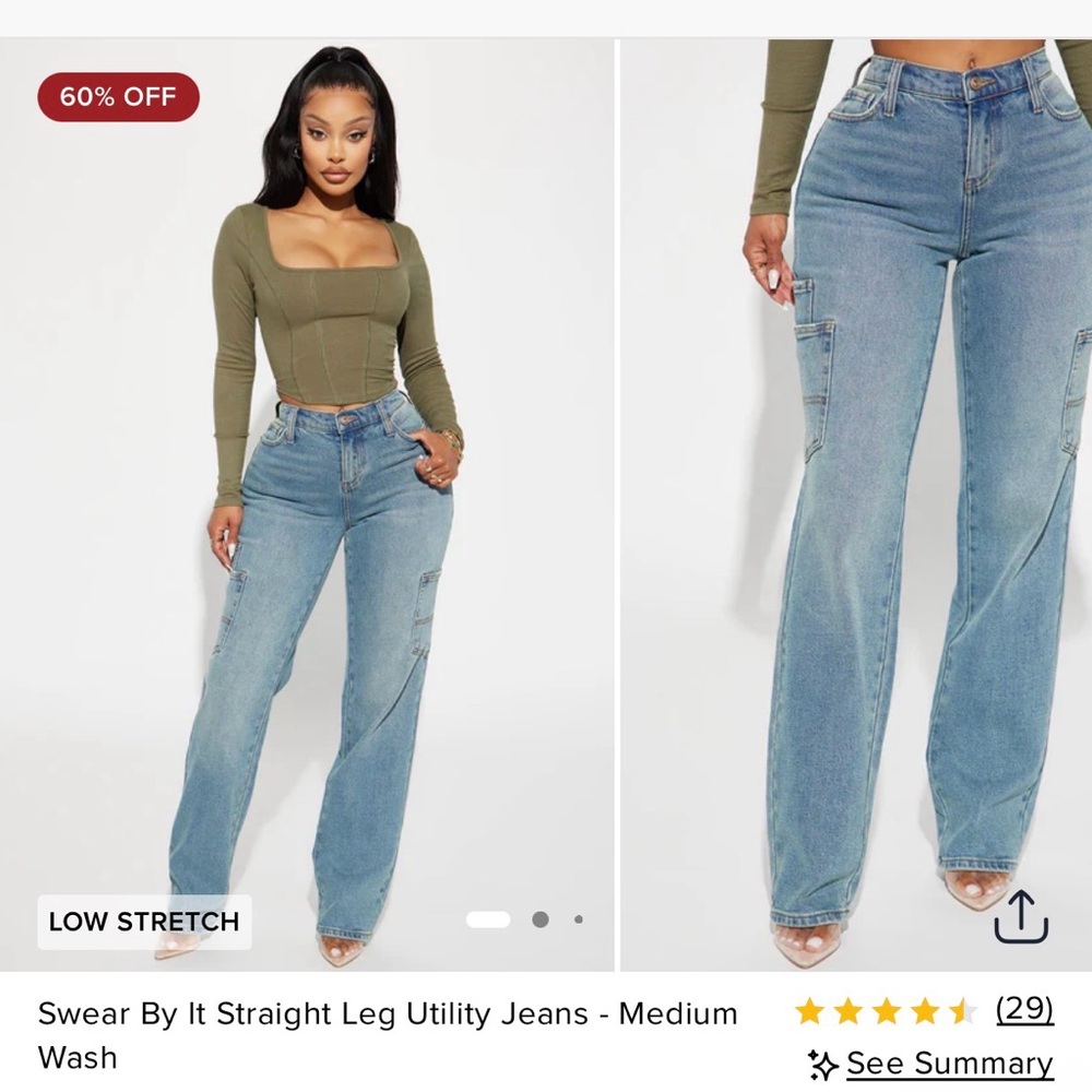 Fashion Nova Blue Straight Leg Jeans